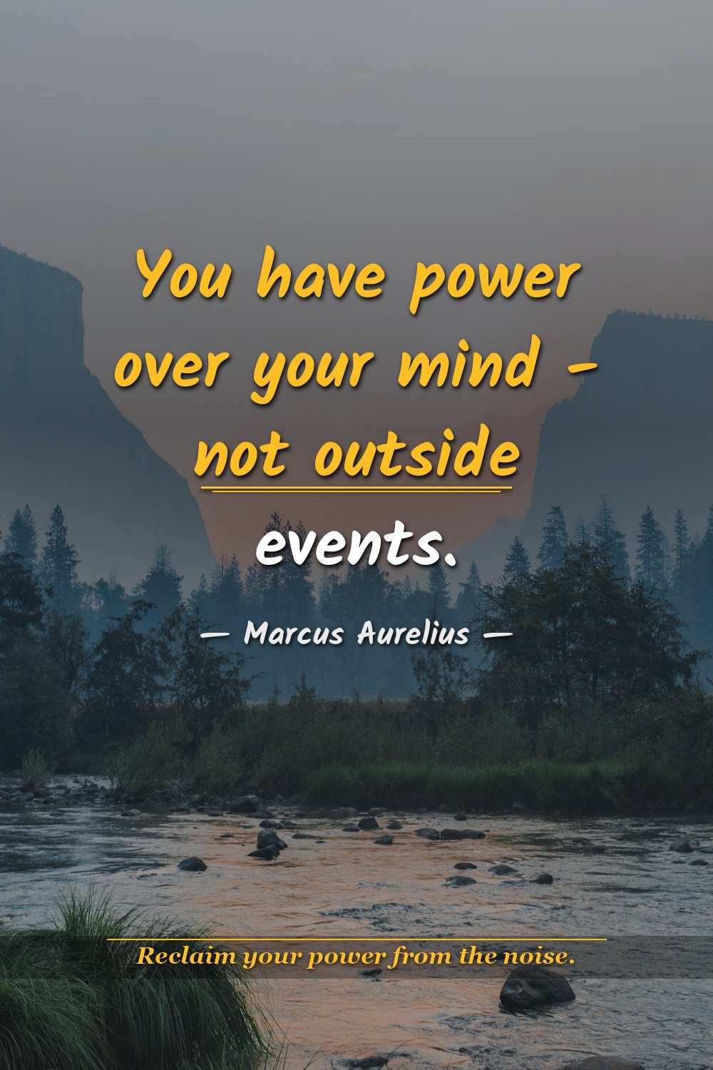 Marcus Aurelius quote card on mental power over anger